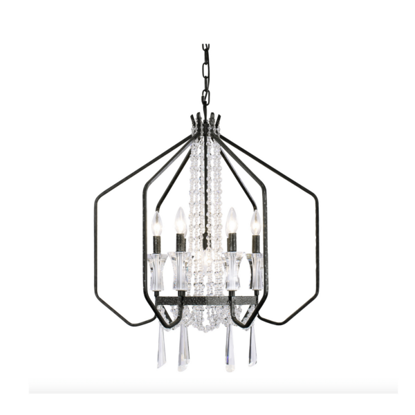 Barcelona 7-Lt Crystal Pendant - Onyx