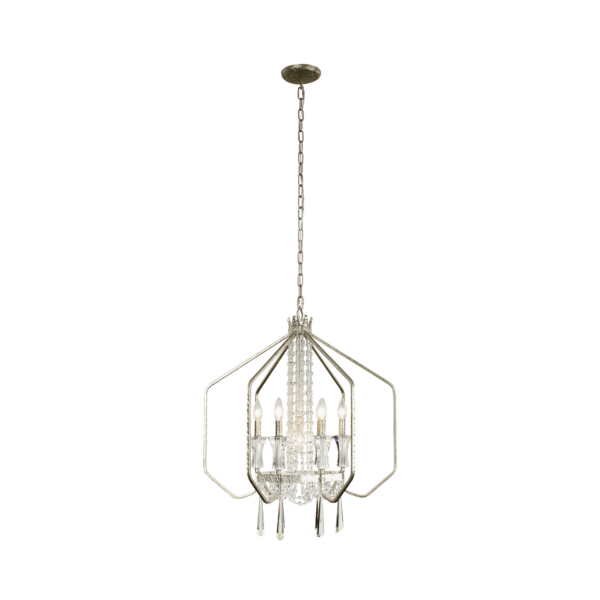 Barcelona 7-Lt Crystal Pendant - Transcend Silver
