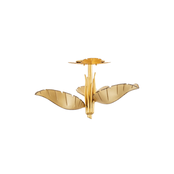 Banana Leaf 3-Lt Semi-Flush - Gold/Dark Edging